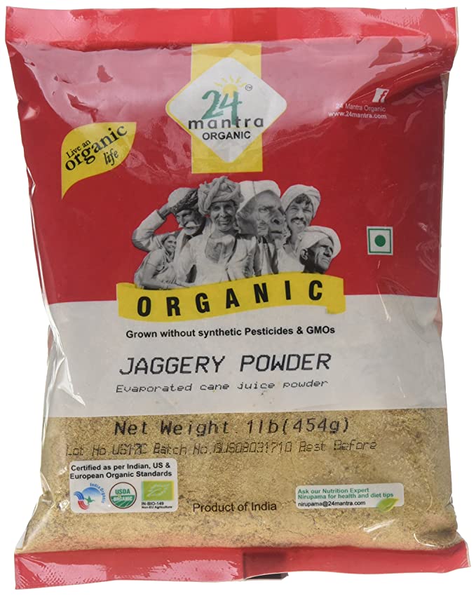24 Mantra Organic Jaggery Powder 1lbs - Singh Cart