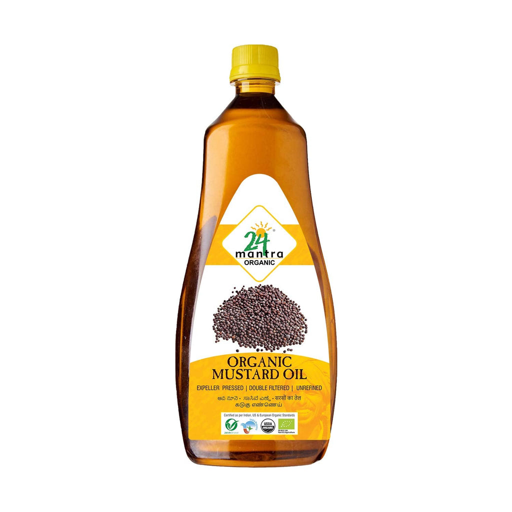 24 Mantra Organic Mustard Oil Double Filtered 1000ml - Singh Cart
