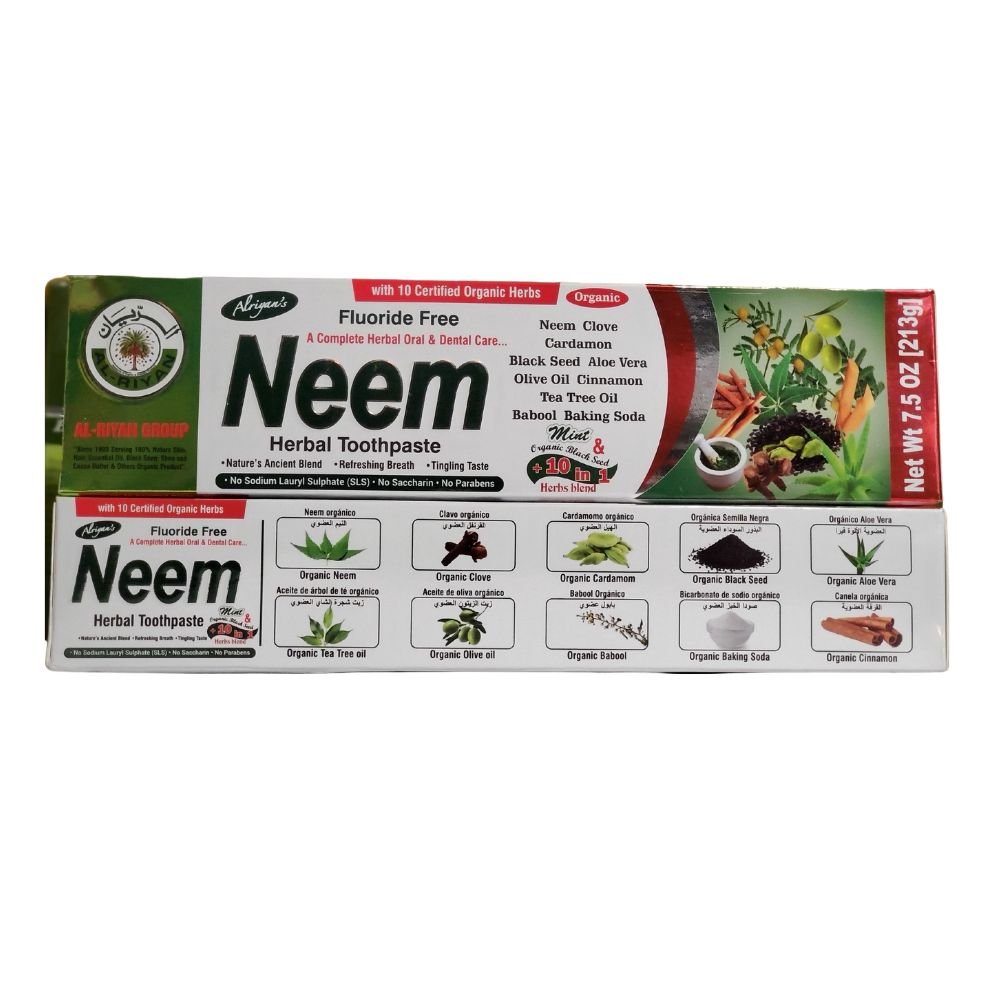 Alriyan Neem Herbal Toothpaste Fluoride Free 213g (Pack of 3) - Singh Cart
