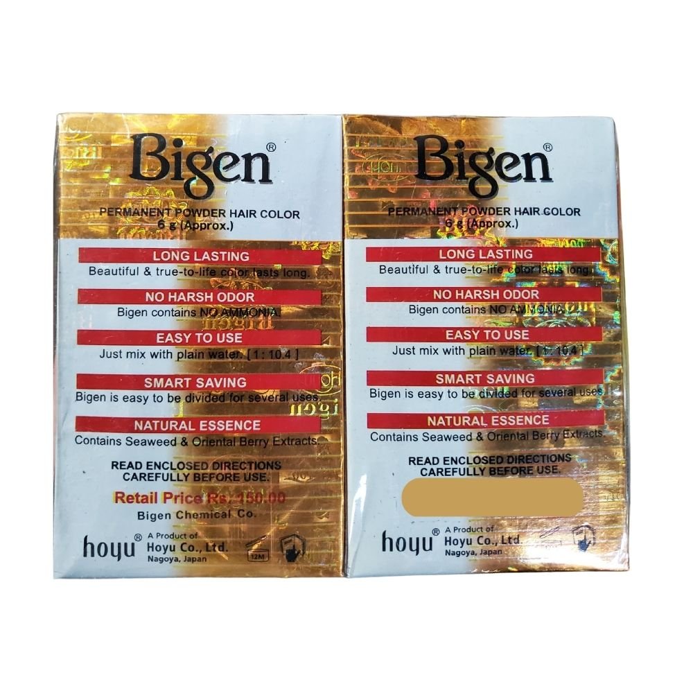 Bigen Permanent Powder Hair Colour (59) Oriental Black 6g Each (Pack Of 3) - Singh Cart