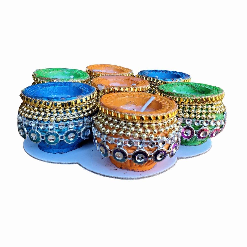 Clay Plain Diya Medium Diyas For Diwali Pooja Decoration (12 Pieces) - Singh Cart