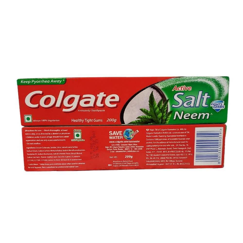 Colgate Active Salt Neem Anticavity Toothpaste 200g - Singh Cart