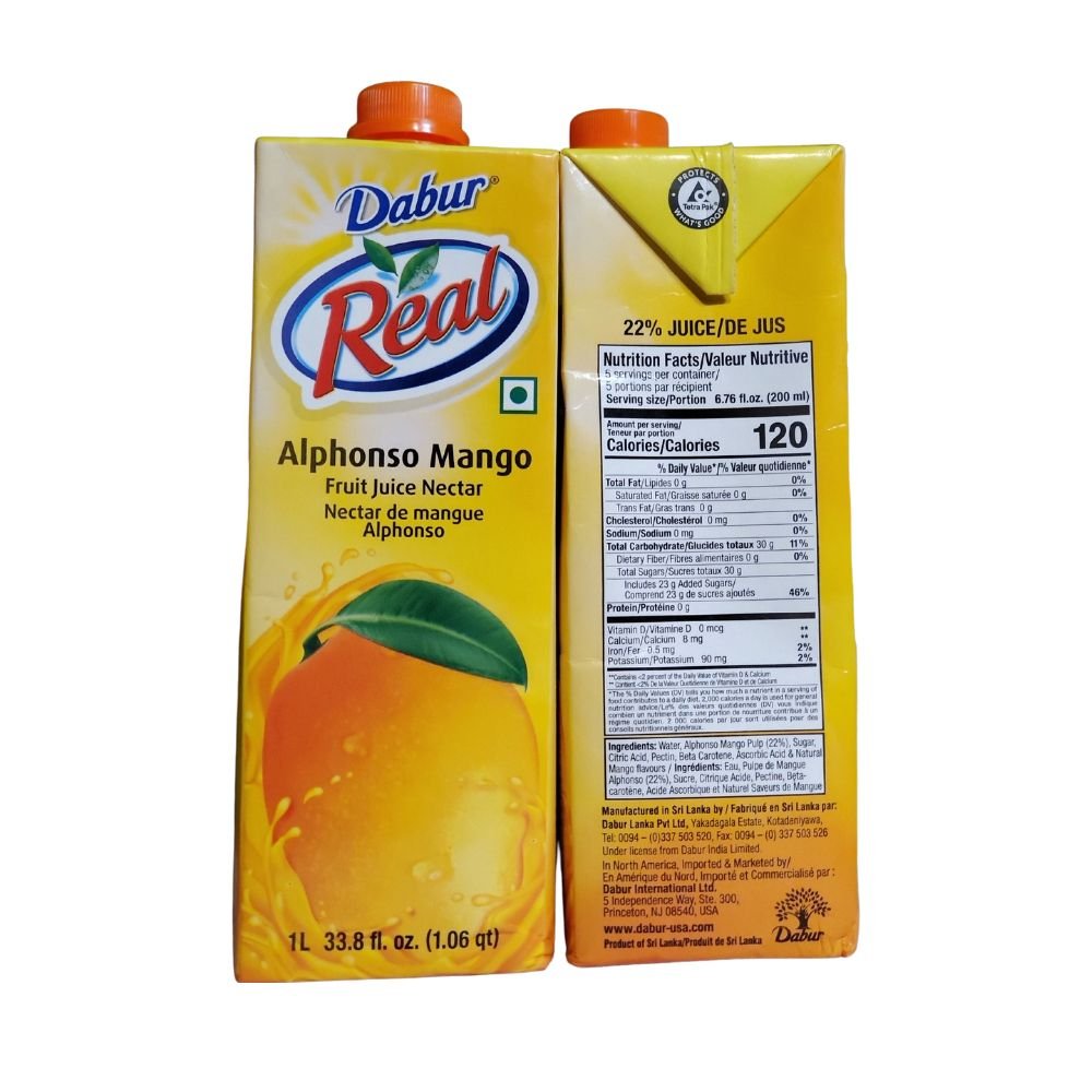 Dabur Real Alphonso Mango Fruit Juice Nectar 1L - Singh Cart