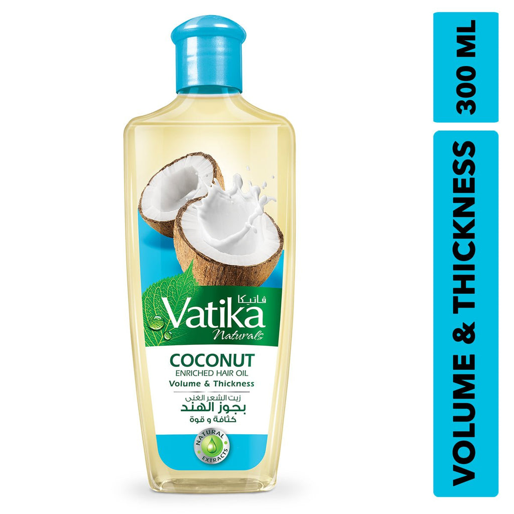 Dabur Vatika Naturals Coconut Enriched Hair Oil Volume & Thickness 300ml (10.14oz) - Singh Cart