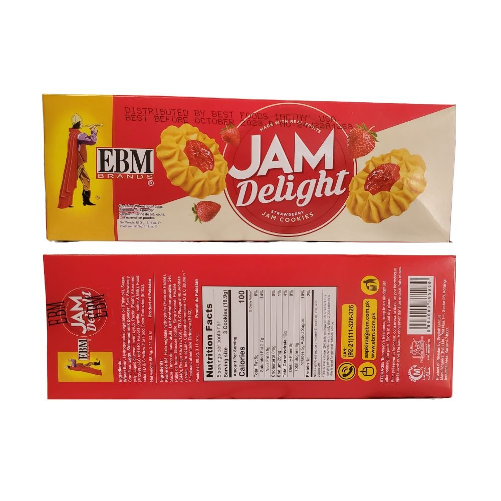 EBM Jam Delight Cookies 88g (3.11oz) - Singh Cart