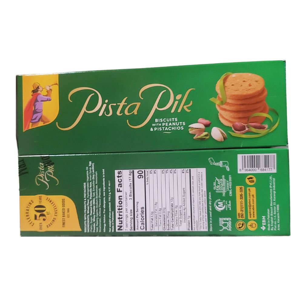 Ebm Pista Pik Biscuits With Peanuts Pistachios 118.3g - Singh Cart