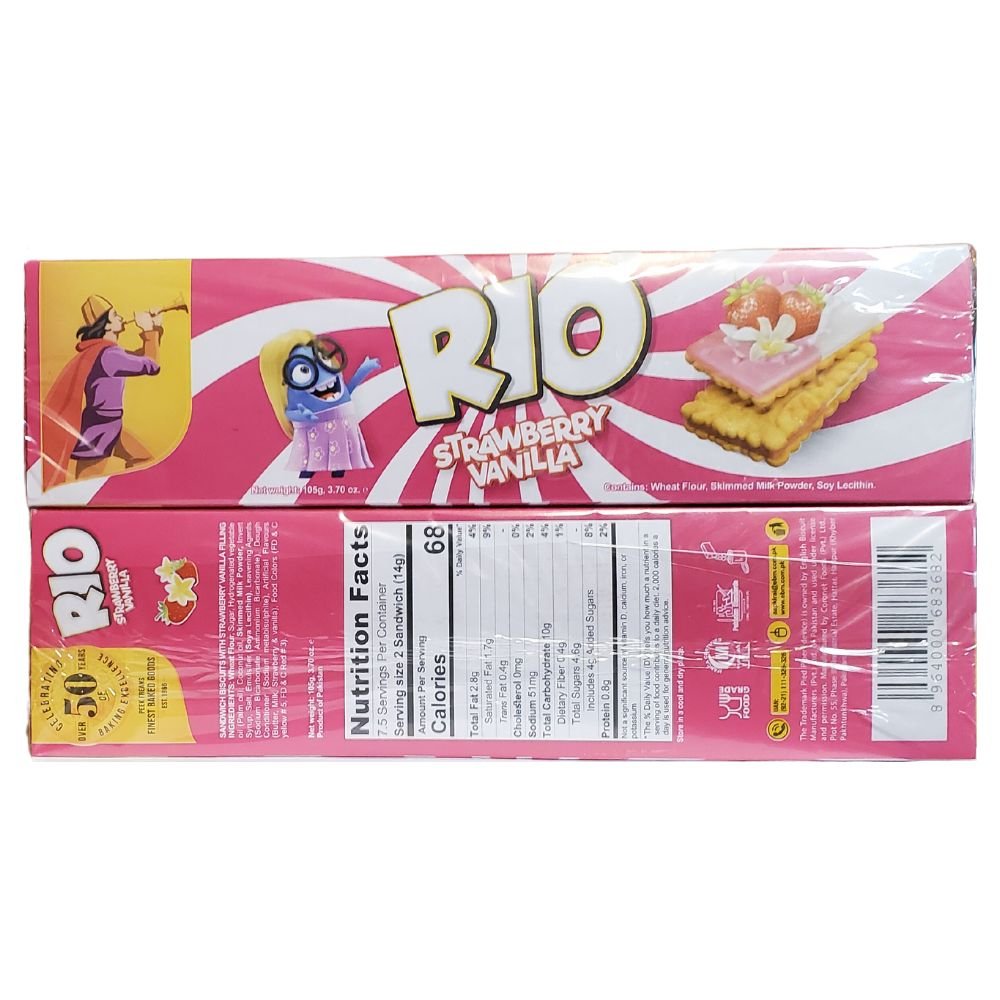 EBM Rio Strawberry And Vanilla Biscuit 105g (3.70oz) - Singh Cart
