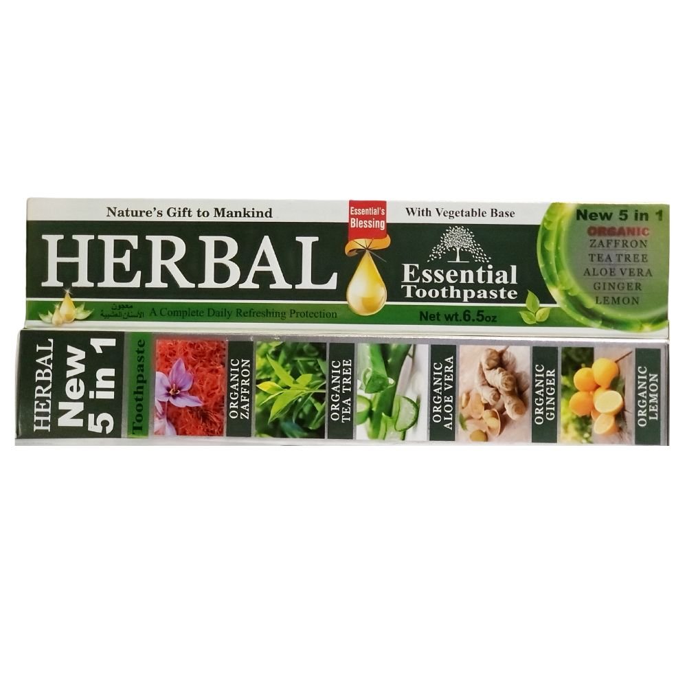 Essential Herbal Toothpaste 5in1 Organic Vegan 6.5oz - Singh Cart