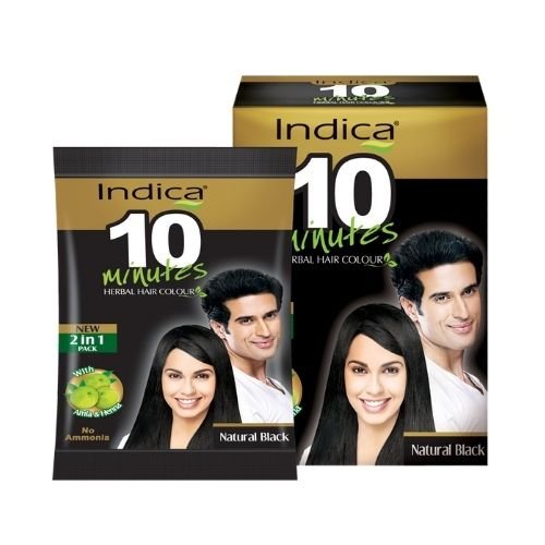 Indica Natural Black 10 Minutes Hair Colour 40 g - Singh Cart