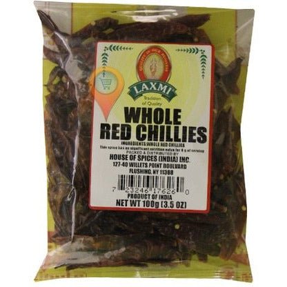 Laxmi Whole Red Chili - 100 Gm (3.5 Oz) - Singh Cart