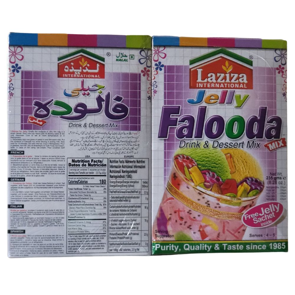 Laziza Jelly Falooda Drink And Dessert Mix 235g (8.28oz) - Singh Cart