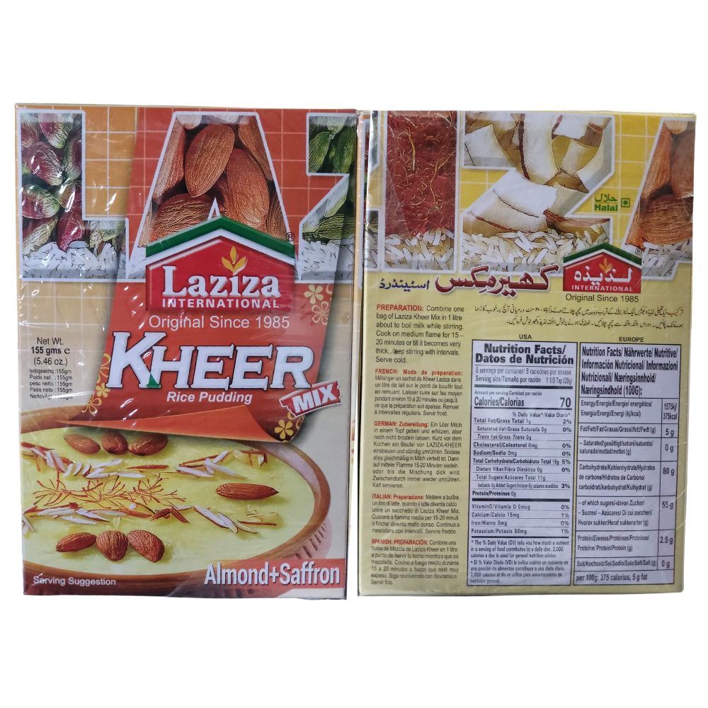 Laziza Kheer Mix Almond Saffron 155g (5.46oz) - Singh Cart