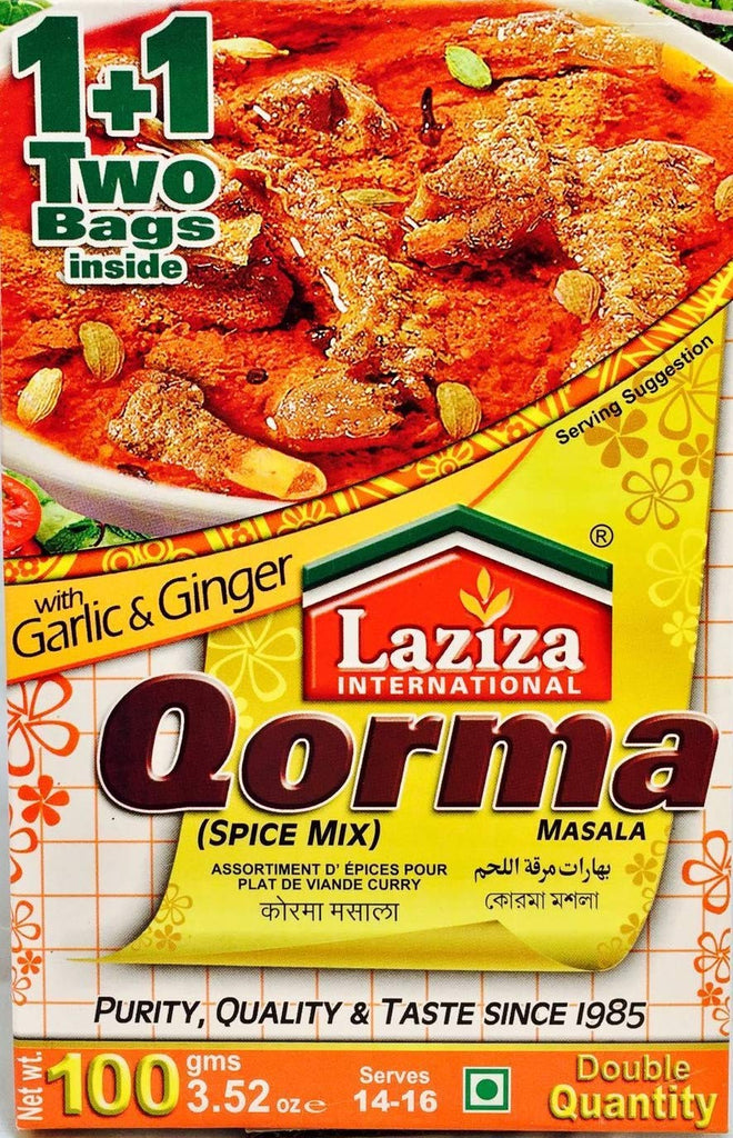Laziza Qorma Masala with Garlic & Ginger Spice Mix 100 Grams (3.52 OZ) - Singh Cart
