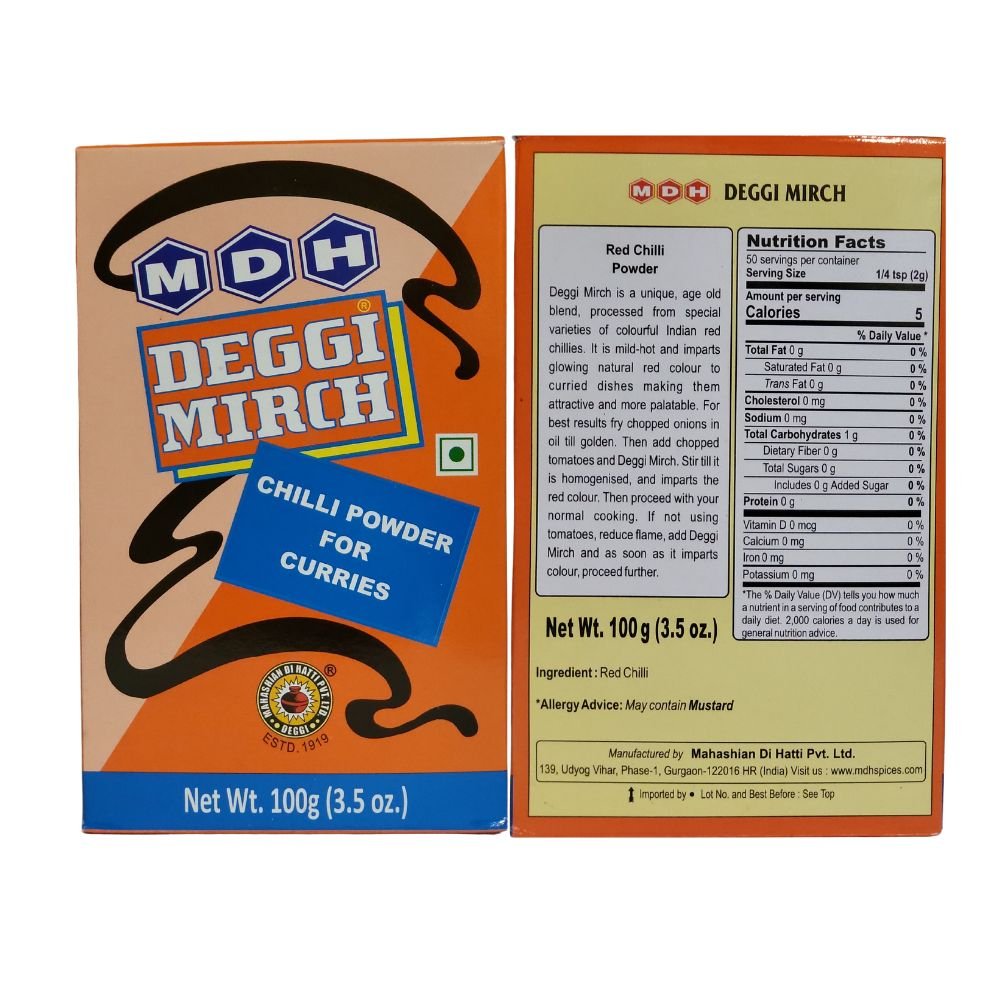 MDH Deggi Mirch Powder Chilli Powder 100g (3.5oz) - Singh Cart