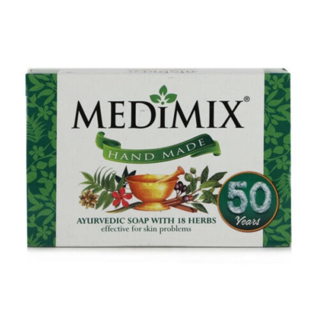 Medimix Ayurvedic 18 Herbs Bath Soap Hand Made125g (Pack of 6) - Singh Cart