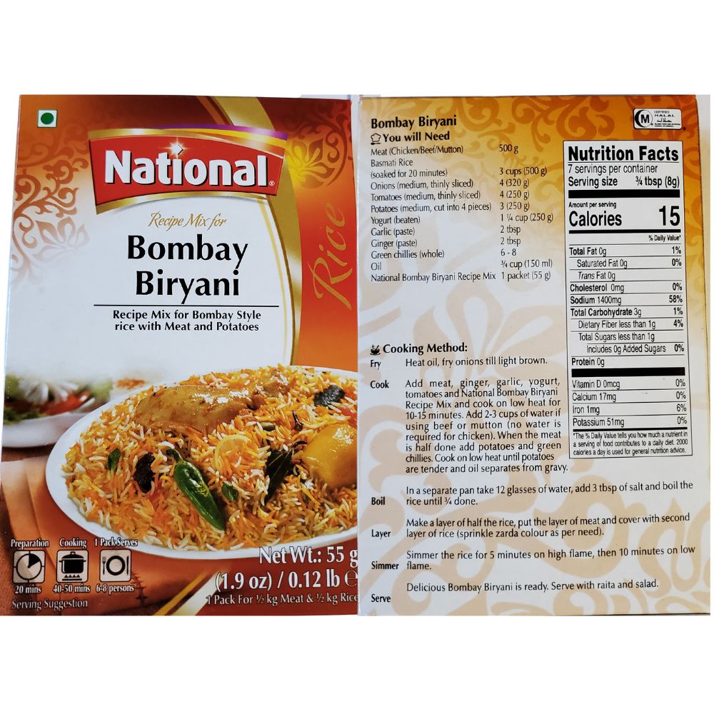 National Bombay Biryani Recipe Mix 55g (Pack of 2) - Singh Cart