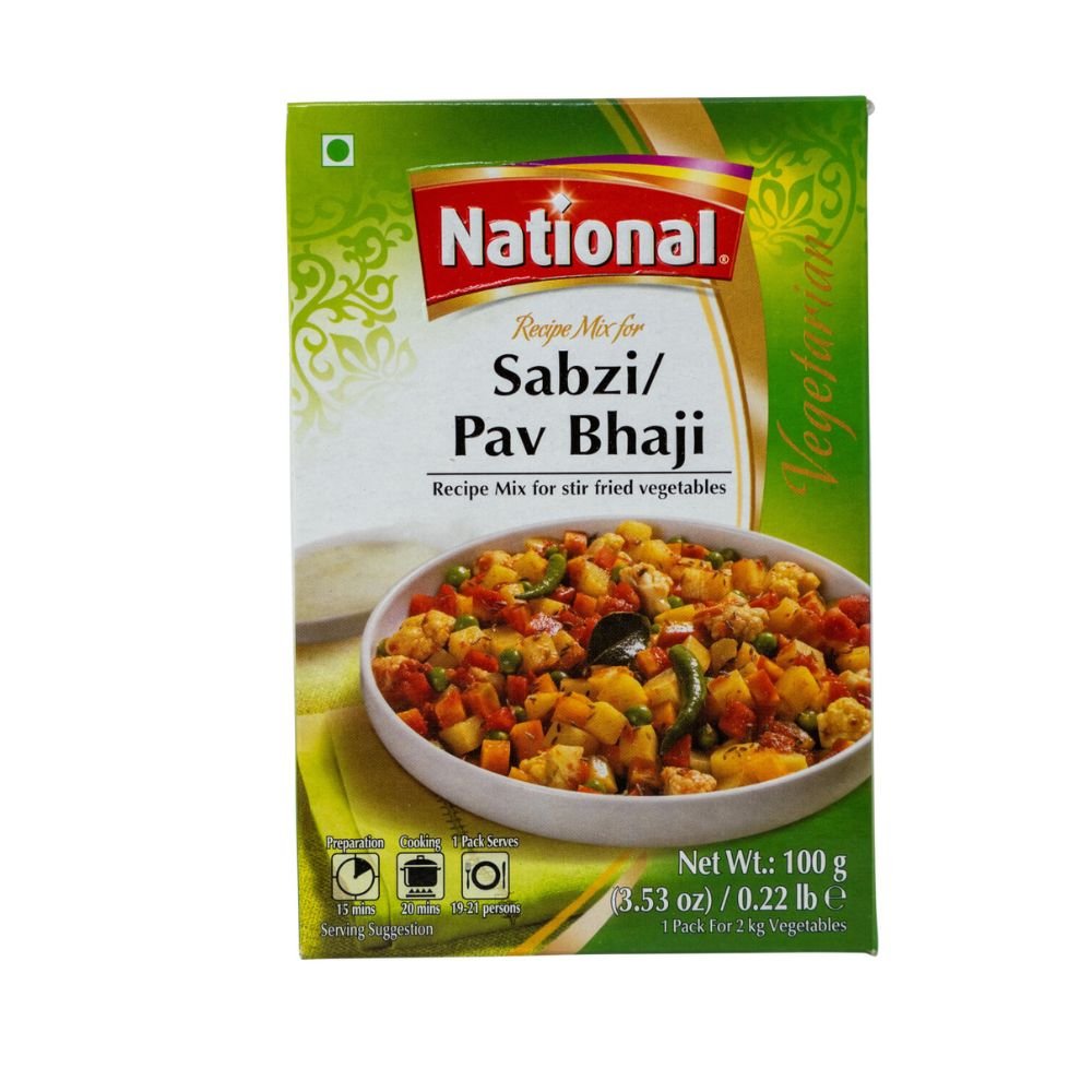 National Sabzi Pav Bhaji Masala Recipe Mix 100g - Singh Cart