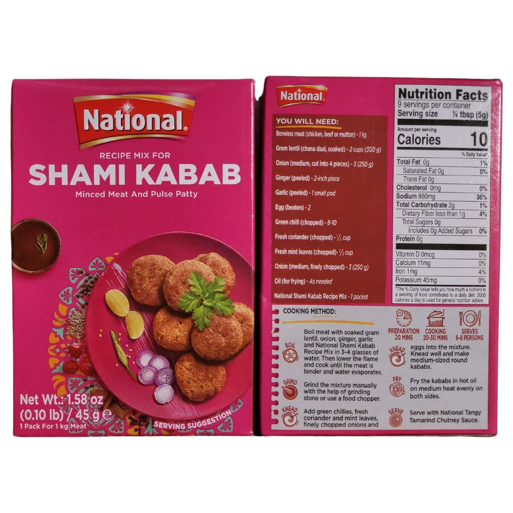 National Shami Kabab Recipe Mix 45g (1.58oz) - Singh Cart