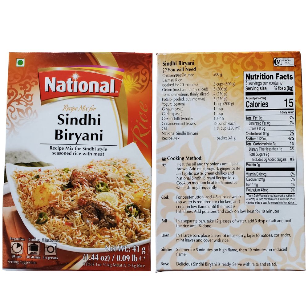 National Sindhi Biryani Recipe Mix 41g (Pack of 2) - Singh Cart