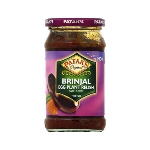 Pataks Brinjal Eggplant Relish Spicy Pickled Eggplant Medium 11oz - Singh Cart
