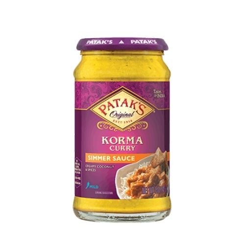 Pataks Korma Curry Simmer Sauce Creamy Coconut & Spices Mild 15oz - Singh Cart