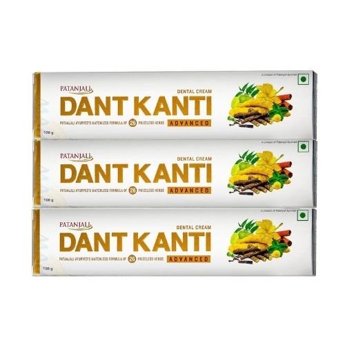 Patanjali Dant Kanti Dental cream Advanced 100g (3.5oz) (Pack of 3) - Singh Cart