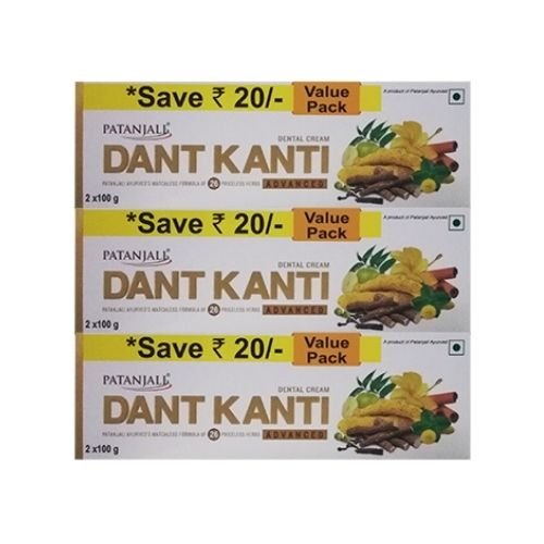 Patanjali Dant Kanti Dental cream Advanced 200g (7oz) (Pack of 3) - Singh Cart