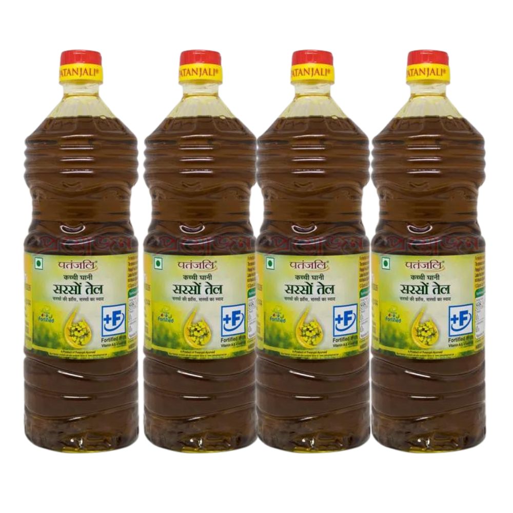 Patanjali Kachchi Ghani Mustard Oil 1ltr - Singh Cart