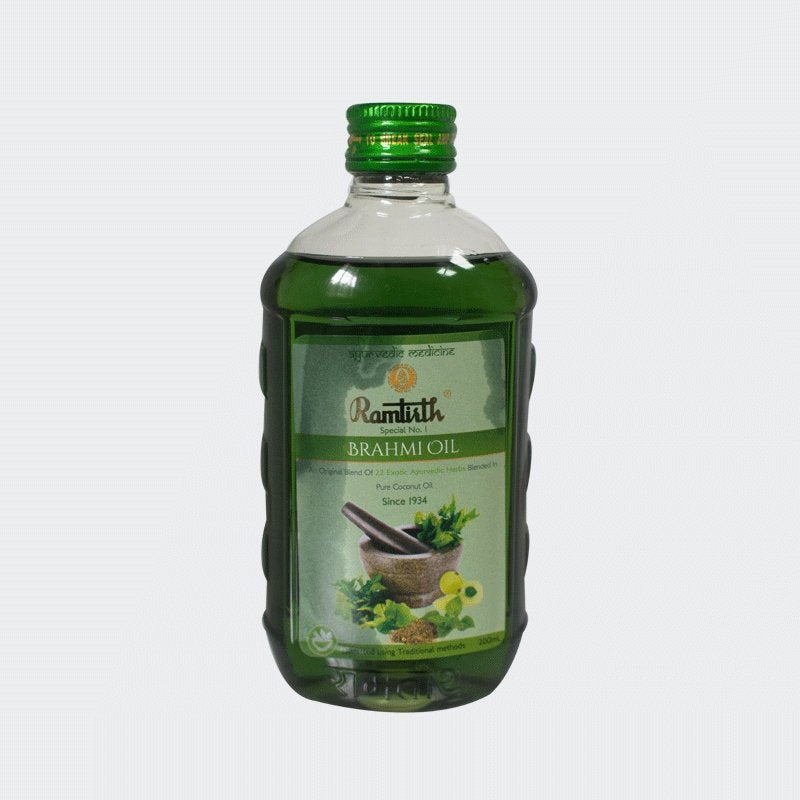 Ramtirth Brahmi Oil Ayurvedic Pure Coconut Oil 200ml - Singh Cart