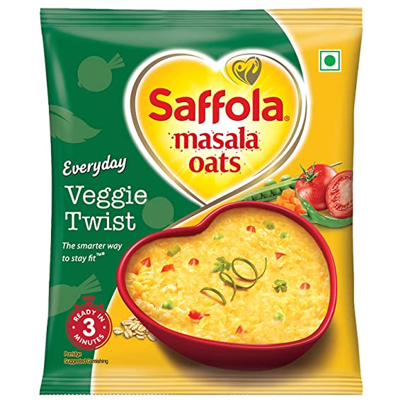 Saffola Masala Oats Veggie Twist 39 g (Pack of 5) - Singh Cart