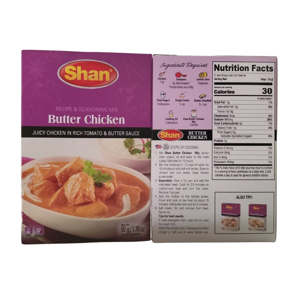 Shan Butter Chicken Recipe And Seasoning Mix 50g - Singh Cart