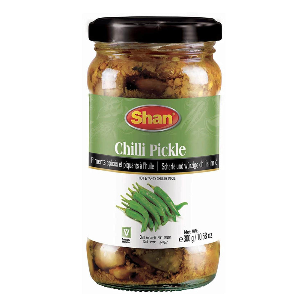 Shan Chilli Pickle Hot & Tangy Chilies Pickled in Oil 300g - Singh Cart