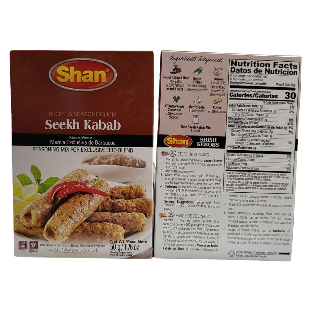 Shan Seekh Kabab Seasoning Mix 50g - Singh Cart