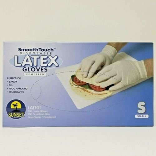 Sunset SmoothTouch Disposable Latex Gloves Powdered Non-Sterile (Small) 100 pcs - Singh Cart