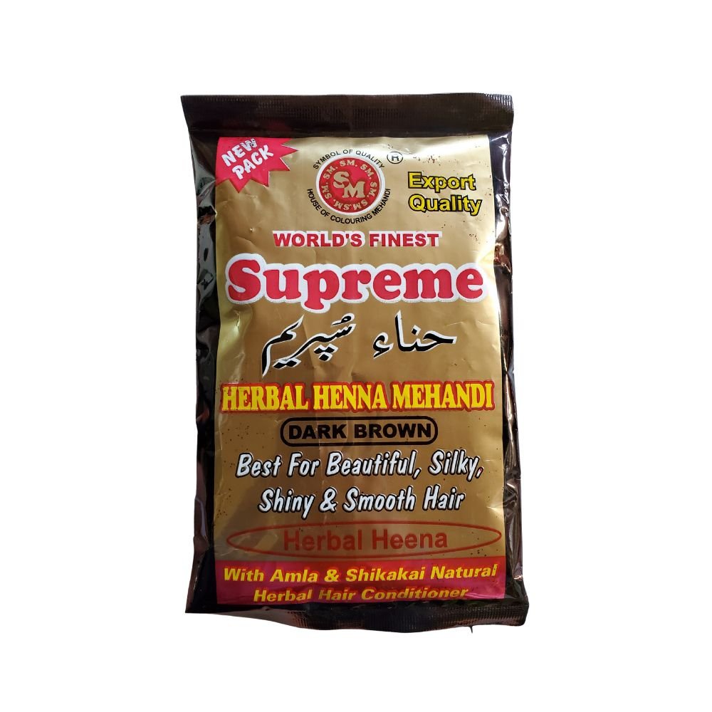 Supreme Dark Brown Herbal Henna Mehandi 150g - Singh Cart