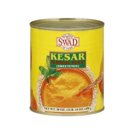 Swad Kesar Mango Pulp Sweetened 850 Grams (30oz) - Singh Cart