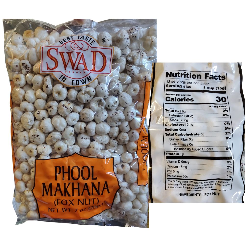 Swad Phool Makhana Fox Nut 200g (7oz) - Singh Cart