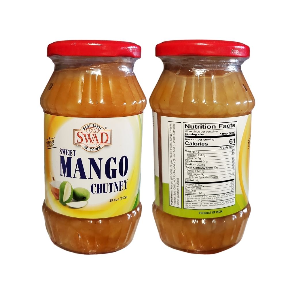 Swad Sweet Mango Chutney 550g (19.4oz) - Singh Cart