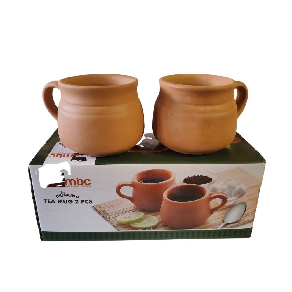 Tea Mug Made With Clay Hand Made Environment Friendly (Set of 2) - Singh Cart