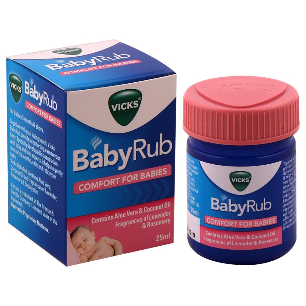 Vicks BabyRub Comfort For Babies With Aloe Vera & Coconut Oil 25 ml - Singh Cart