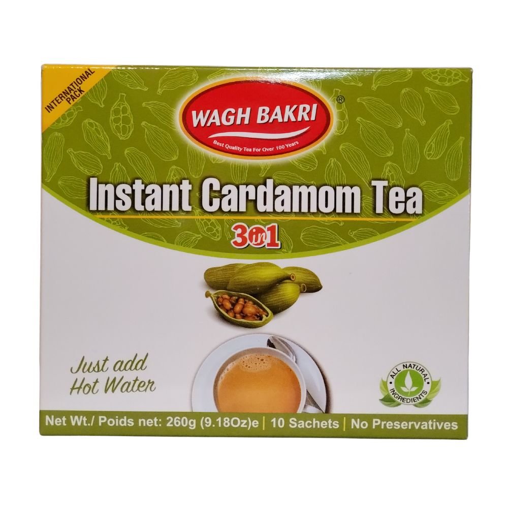 Wagh Bakri Instant Cardamom Tea 3in1 Premix 10 Sachets 260g - Singh Cart