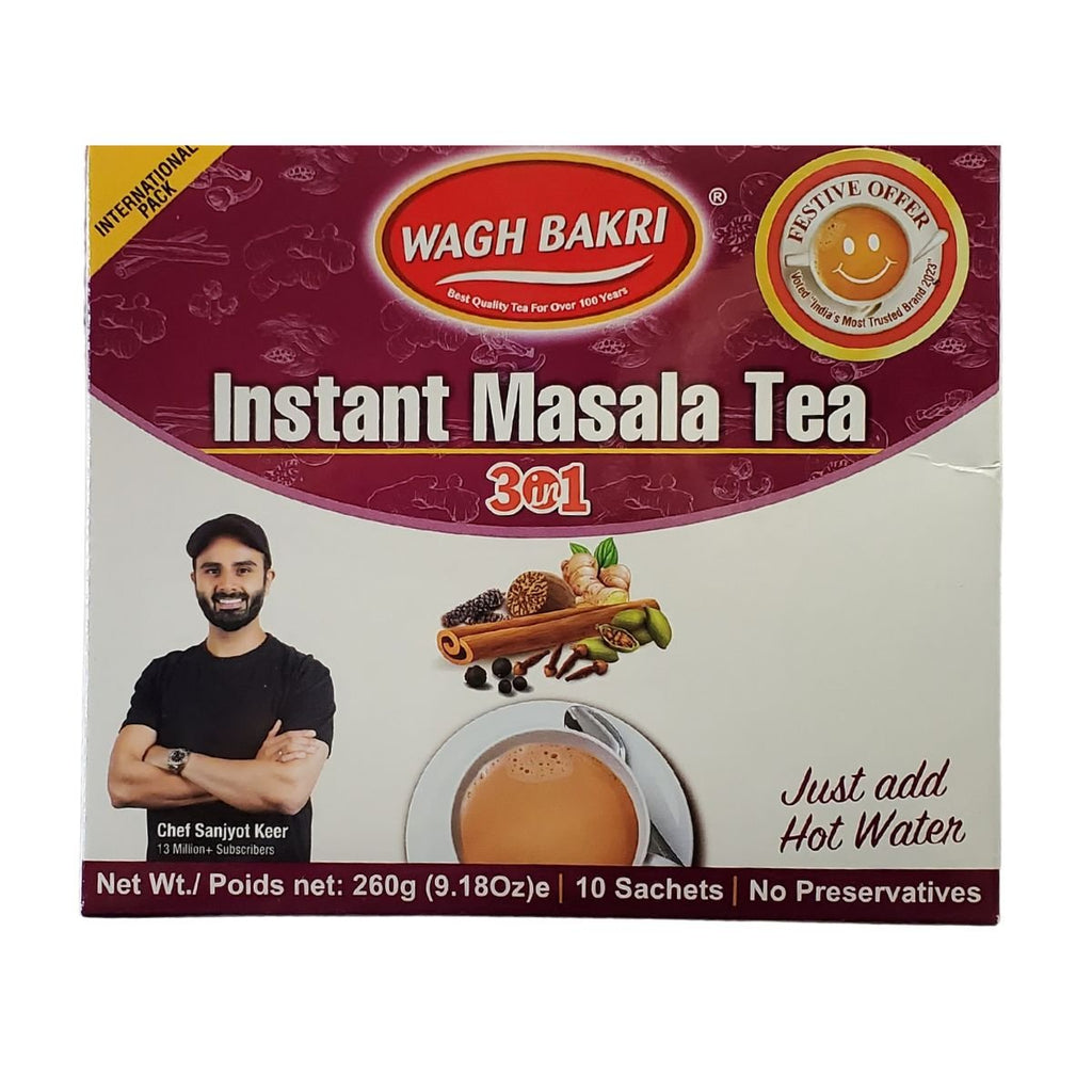 Wagh Bakri Instant Masala Tea Bags 3in1 Premix 260g - Singh Cart