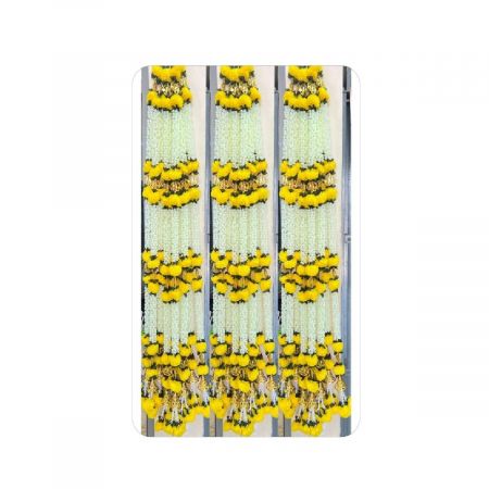 White Jasmine & Yellow Marigold Toran / Bandhanwar with Golden Bells - 10 pieces