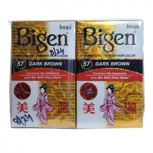 Bigen 57 Dark Brown Powder Hair Colour 6g Each (Pack Of 3)