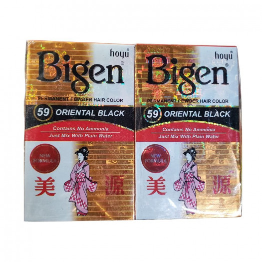 Bigen 59 Oriental Black Powder Hair Colour 6g Each (Pack Of 3)