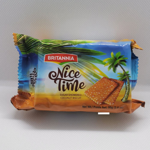 Britannia Nice Time Coconut Biscuit Sugar Coated 80g