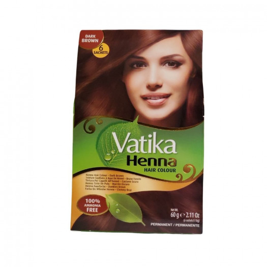 Dabur Vatika Henna Dark Brown Hair Colour Amonia Free 60g