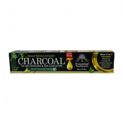 Essential Charcoal Toothpaste Organic Vegan Fluoride Free 6.5oz