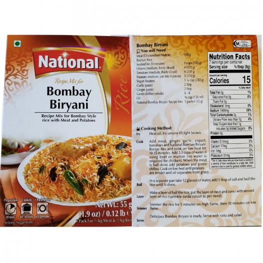 National Bombay Biryani Recipe Mix 55g (Pack of 2)