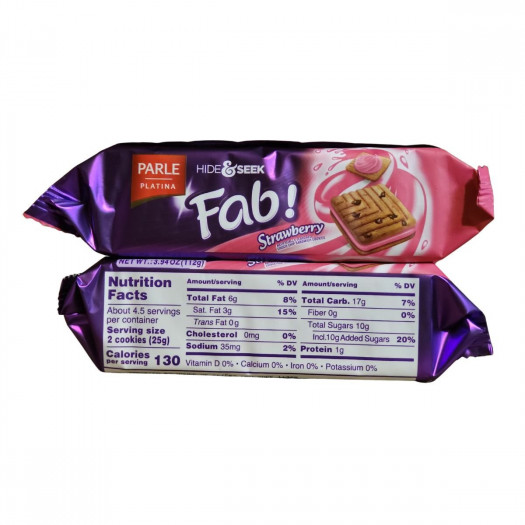 Parle Hide & Seek Fab Strawberry Cookies 3.94oz (112g)